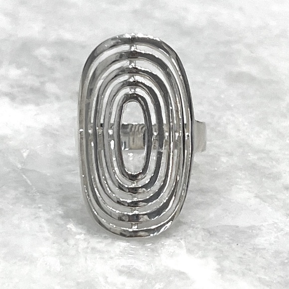Jewelry - Sterling Silver Concentric Circle Ring Sz 8
